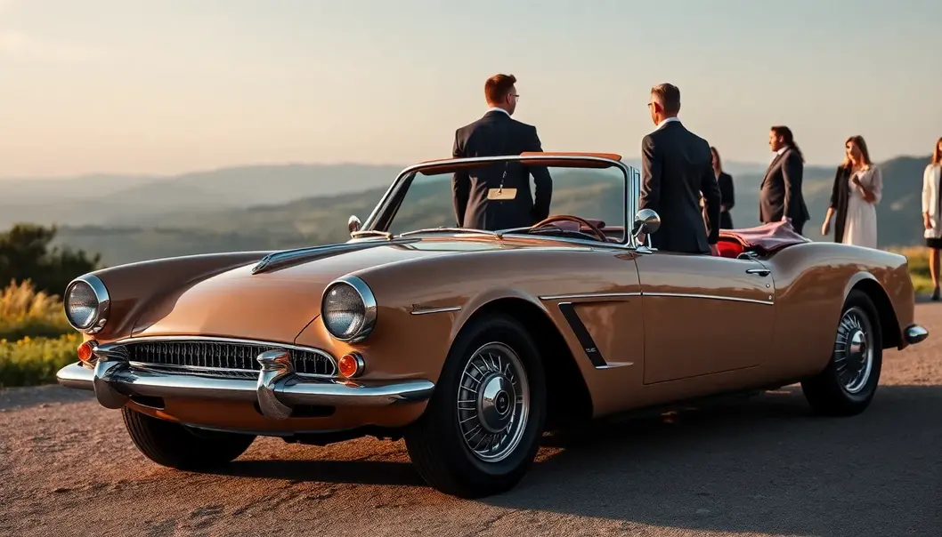 Electric sports car as a symbol of modern eco-chic living.