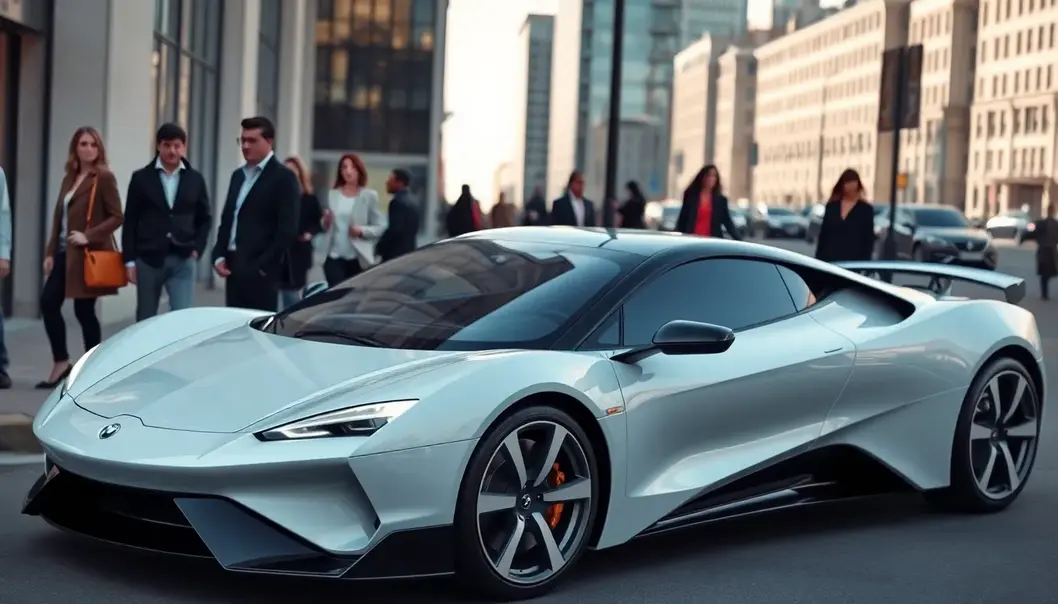 Electric sports car as a symbol of modern eco-chic living.
